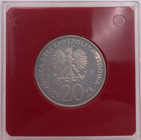 Moneta 20 zł Barbakan Karków 1981 r. próba