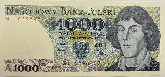 Banknot 1000 zł 1982 Mikołaj Kopernik stan 1