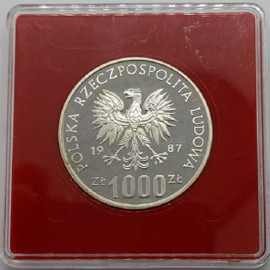 Moneta 1000 zł XV Zimowe Igrzyska Olimpijskie PRÓBA 1988