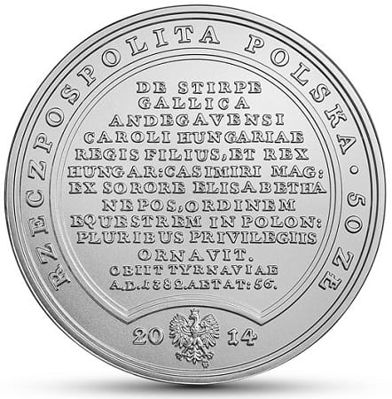 Moneta 50 zł Ludwik Węgierski 2014